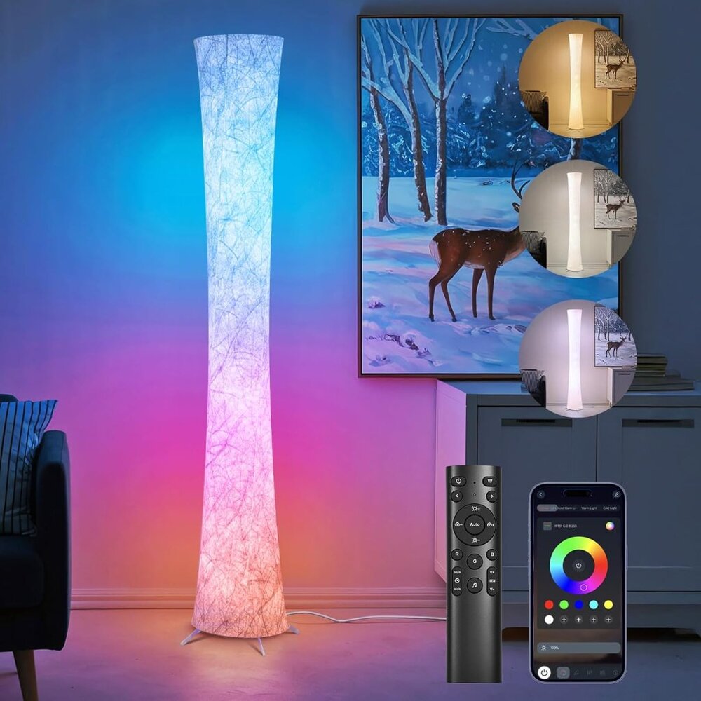 61'' Smart RGB LED Corner Lamp with Music Sync and 16 Million DIY Colors